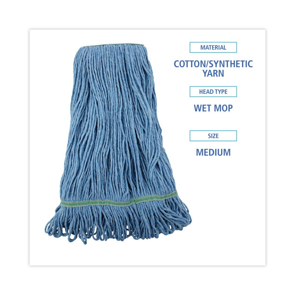 Boardwalk 502BLNB Super Loop Wet CO/SYN Mop Head – Medium, Blue New