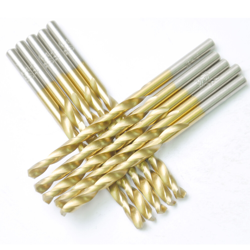 Drillforce 10PCS 17/64″ Titanium Drill Bits Set HSS Metal Woodworking Drill Bit