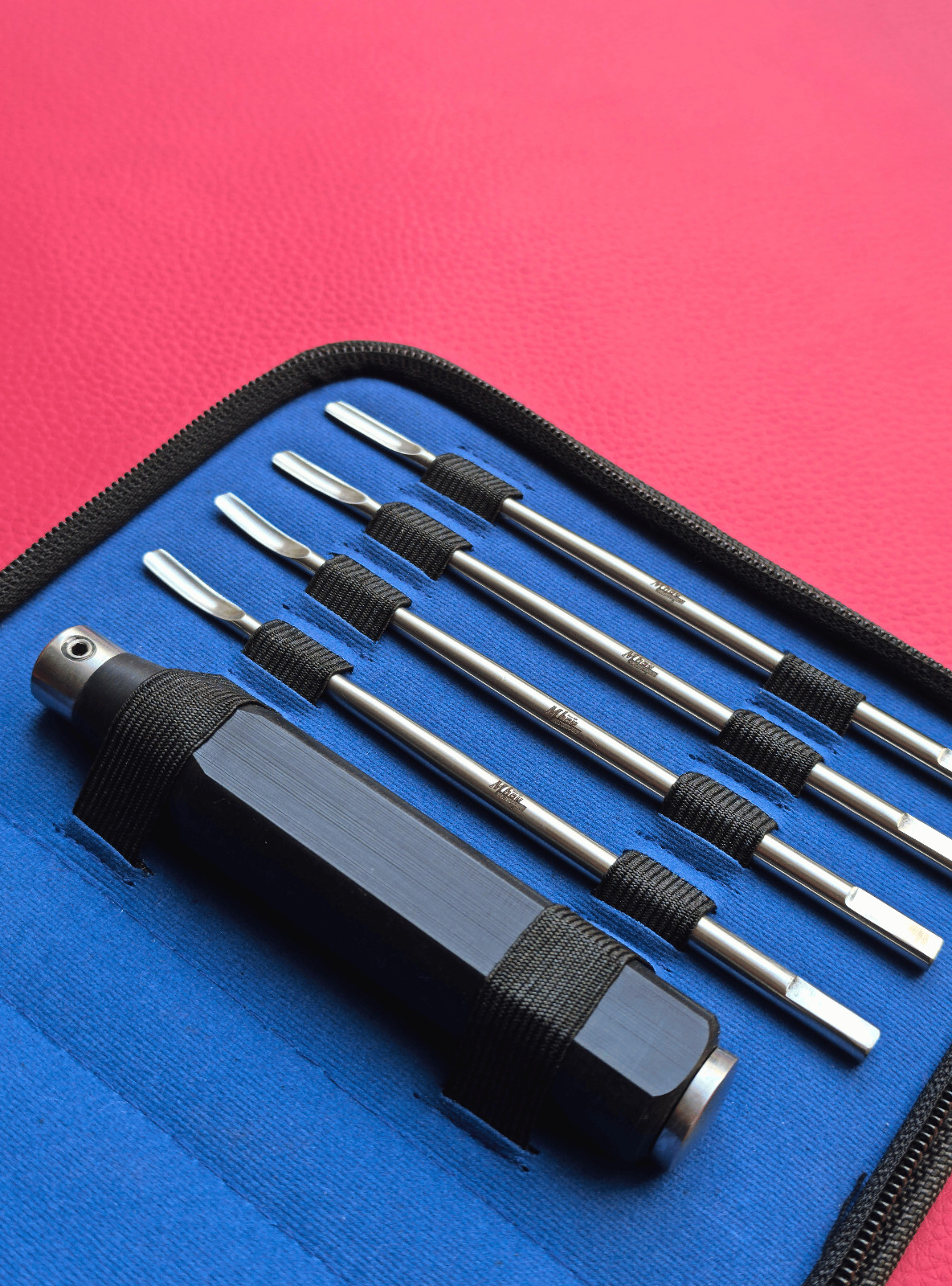 Interchangeable Teflon Mallet Head Straight and Curved Elevator Set (4mm & 5mm)