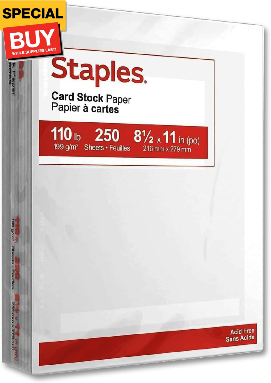 Cardstock Paper, 8.5-Inch x 11-Inch Paper Size, Matte White, 110 lbs. (250 Pack)