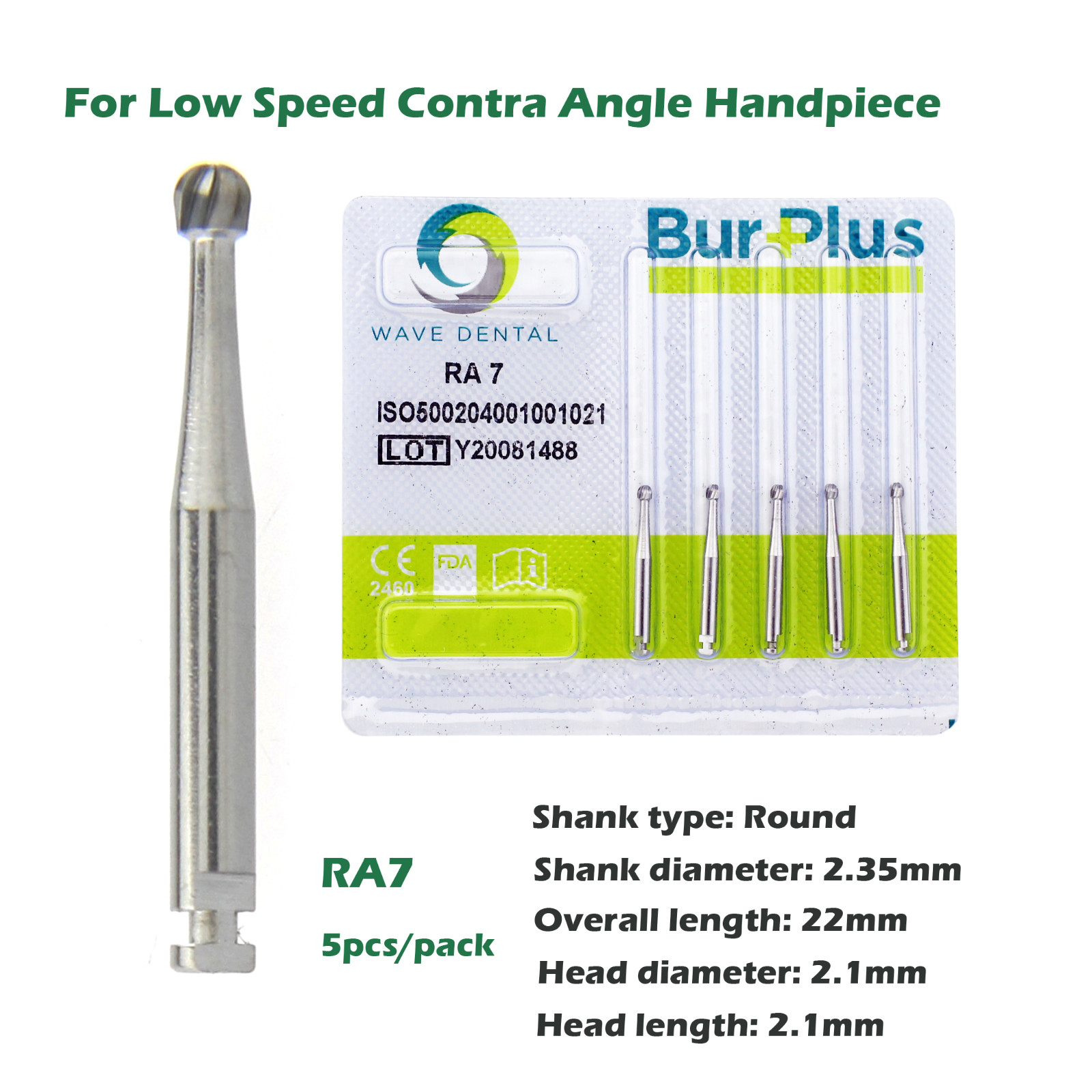 Wave Dental Carbide Burs Surgical Bur Latch Round RA SURG 2 4 6 8 Contra Angle
