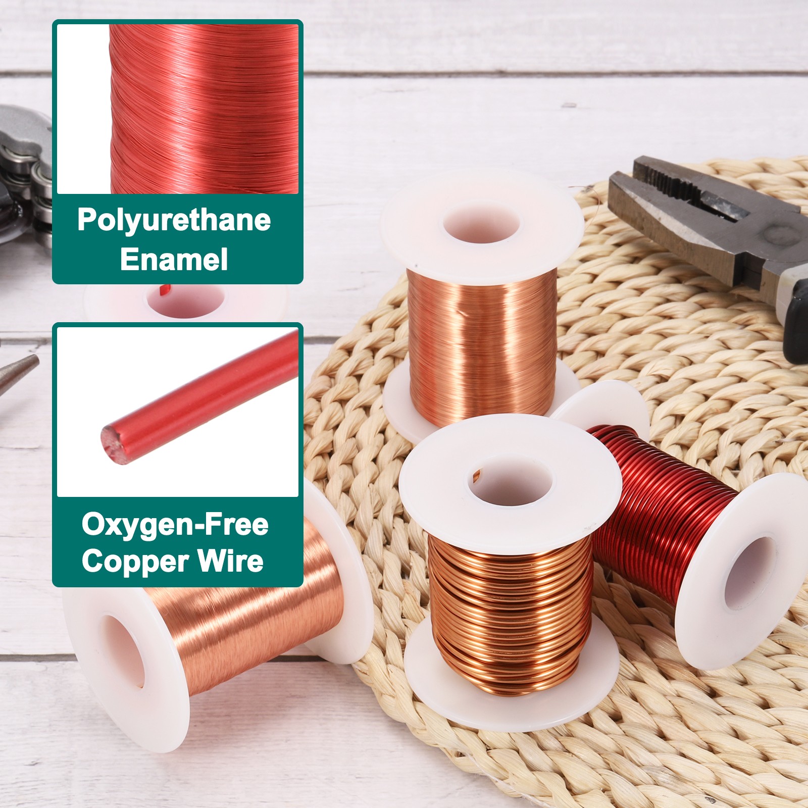 29 AWG Magnet Wire 29 Gauge 4 oz Enameled Copper Wire 155C(311F) Red White