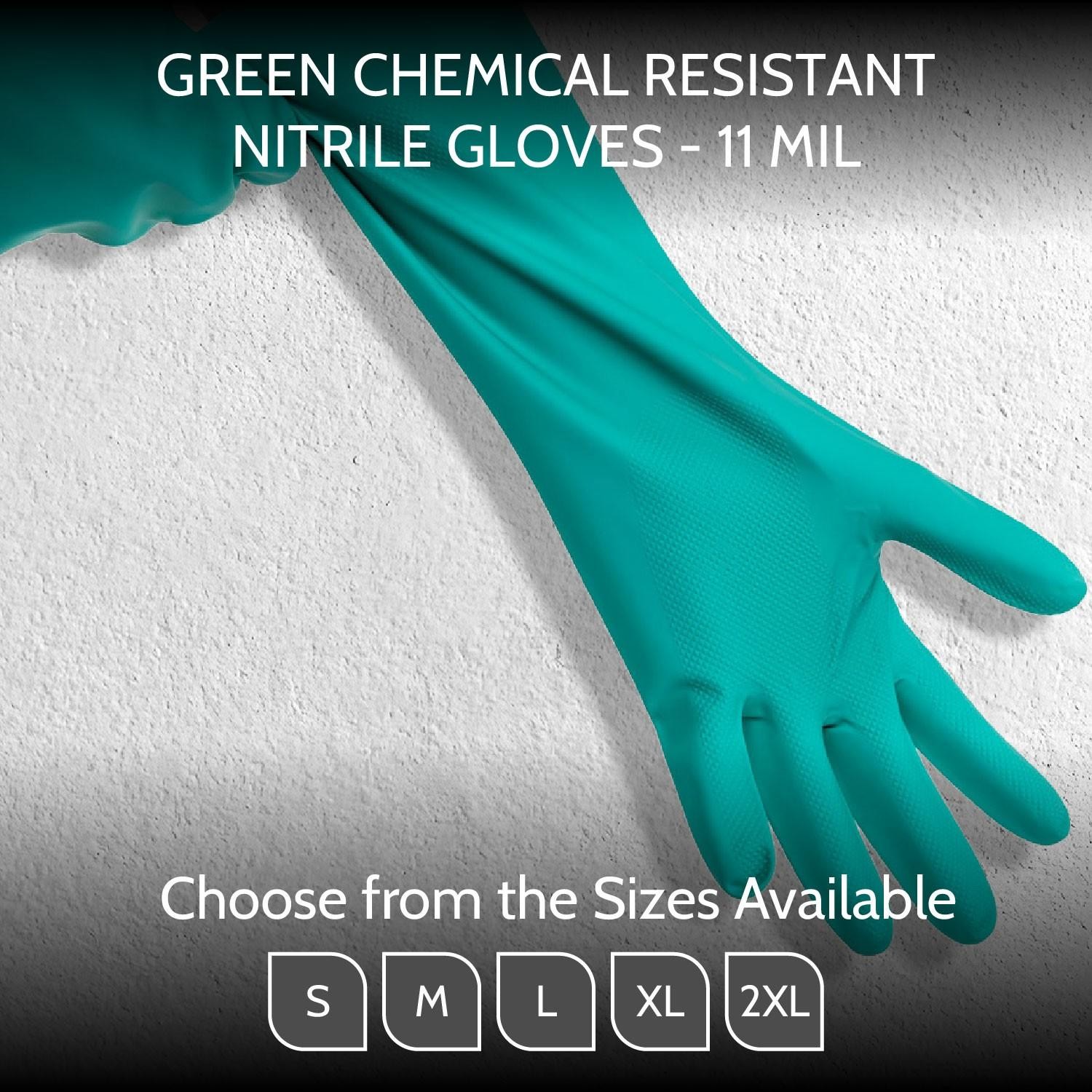 144 Pairs/11 Mil Industrial Powder Free Green Diamond Textured Nitrile Gloves XL