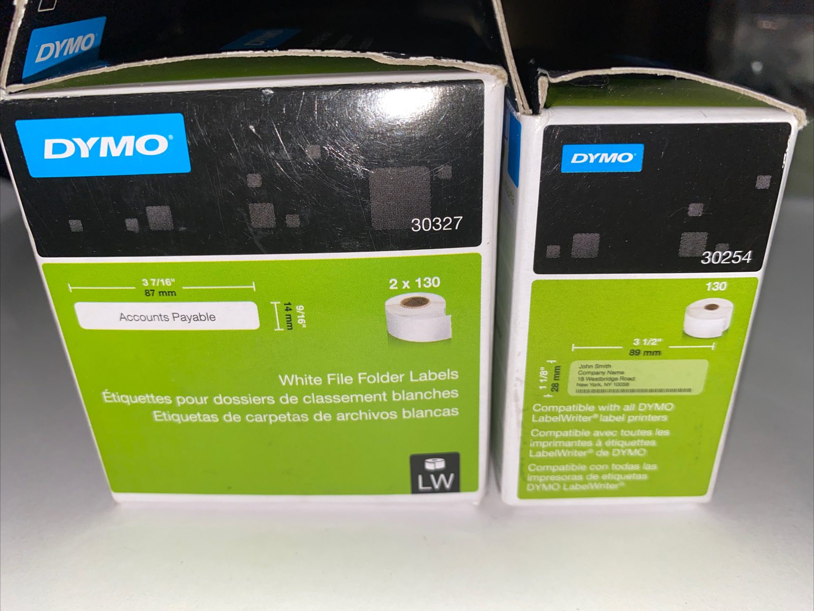 Dymo White File Folder Labels 30327 & 30254