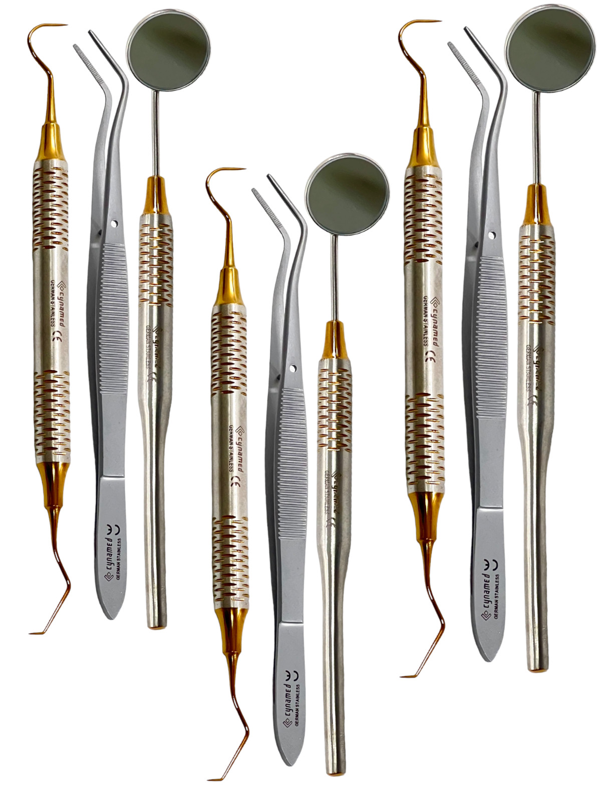 German Reusable Basic Dental Set Mirror Explorer College Plier Dental Instrument