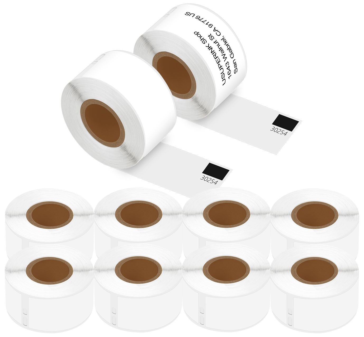 10 Rolls Barcode Postage Address Shipping Labels For Dymo 30254,130 Labels/ROLL