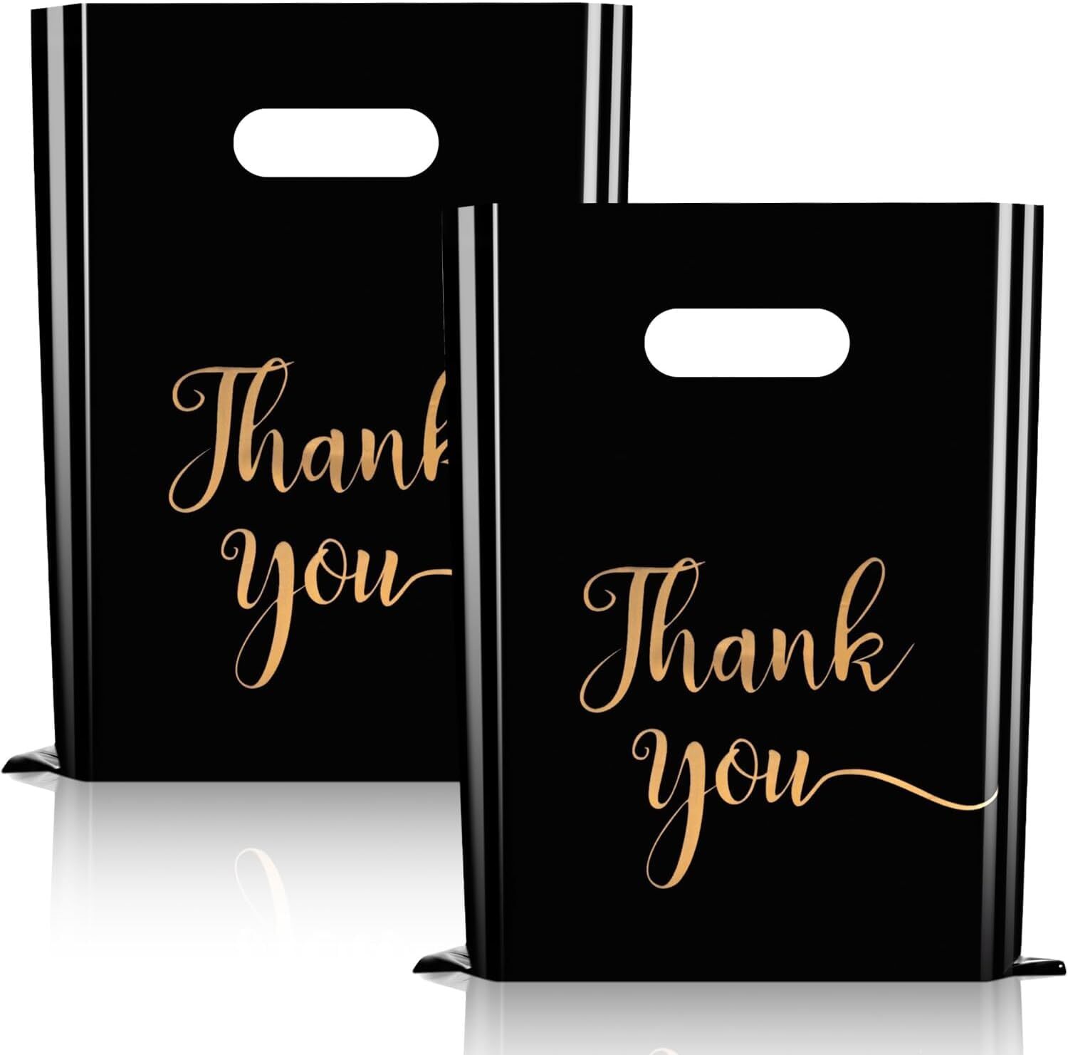 Thank You Bags for Business 100 Pack Bulk Plastic Merchandise Bags