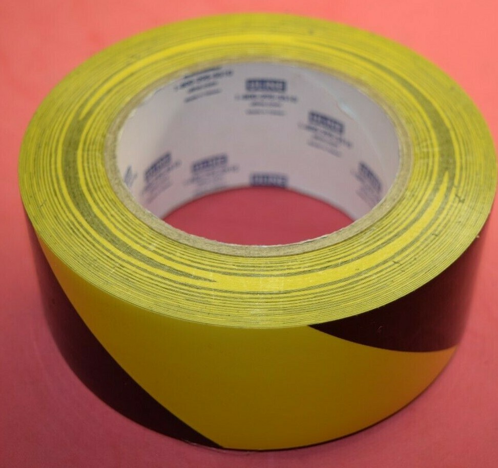 U-line Industrial Vinyl Safety Tape – 2″ x 36 yds, Yellow/Black