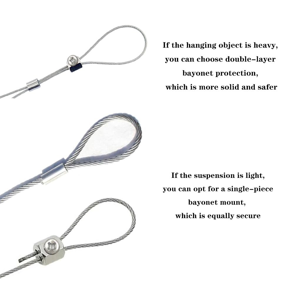 20Pcs Wire Rope Cable Clips Picture Hanging Accessories Wire Clips Cable Clip…